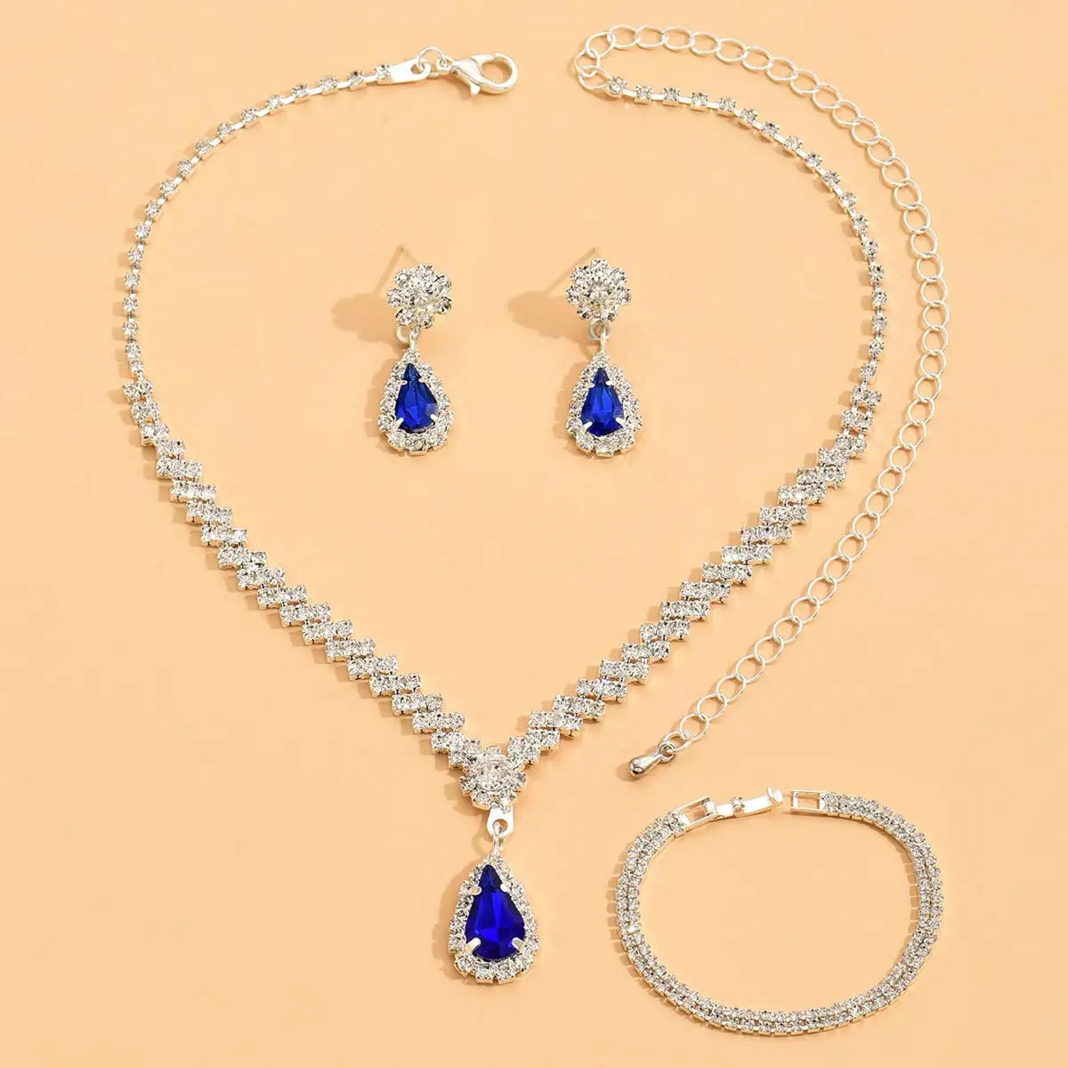 Acessories Earring Bracelet & Necklac Bridal Jewelry Set For Women