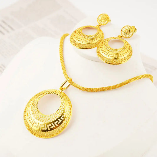 Fashion Roundel Necklace Earring Set Fine Jewelry Sets For Women