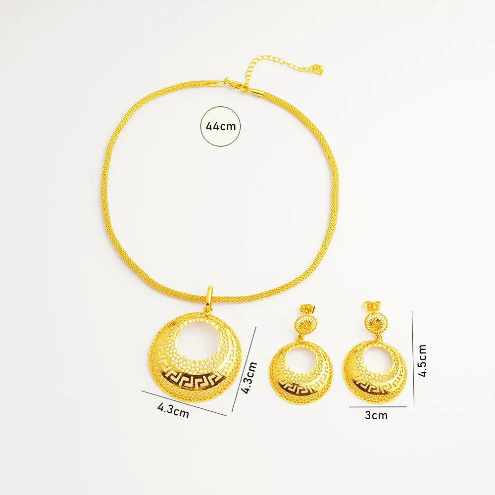 Fashion Roundel Necklace Earring Set Fine Jewelry Sets For Women