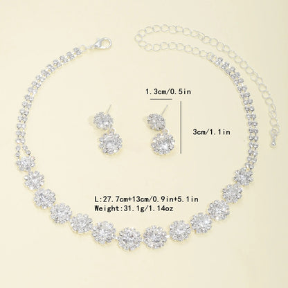 Versatile Flower Necklace Earring Jewelry Set Bridal Dress Accessories