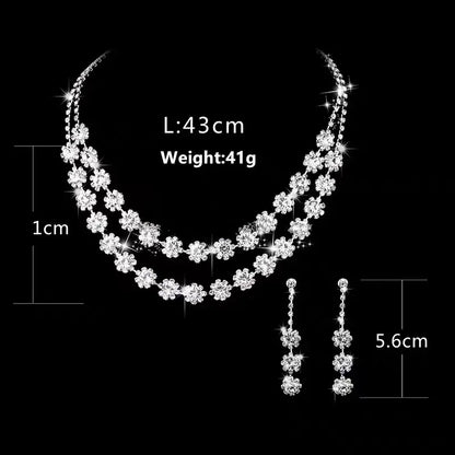 Wedding Jewelry Bridal Multi-layer Necklace Earring Jewelry Sets