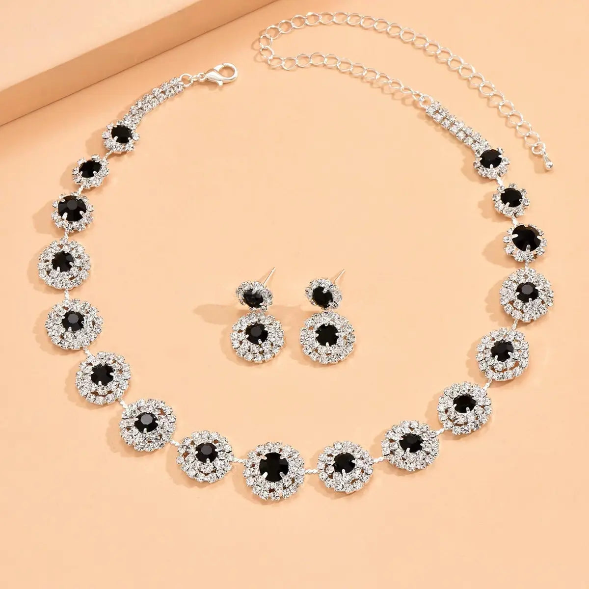 Resplendent Geometric Circle Full Bridal Fashion Jewelry set