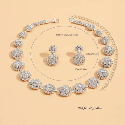 Resplendent Geometric Circle Full Bridal Fashion Jewelry set