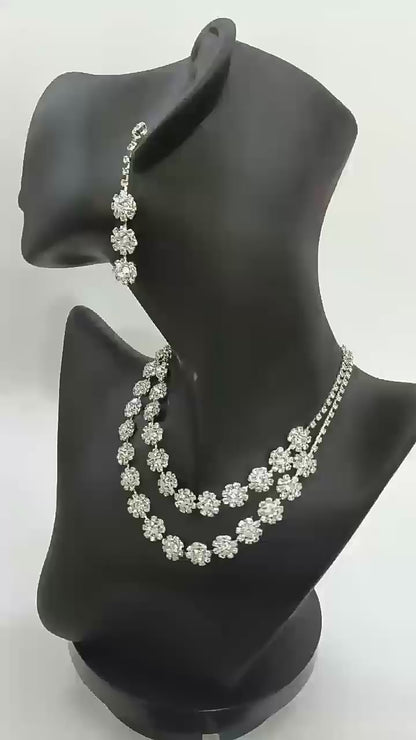 Wedding Jewelry Bridal Multi-layer Necklace Earring Jewelry Sets