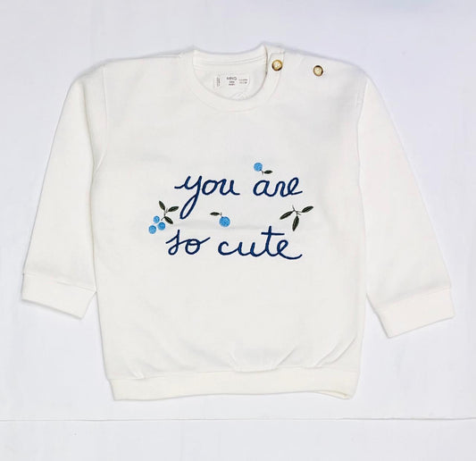 Cute & Cozy Winter white Sweatshirt for Girls (1-4 yrs) Soft, Warm, and Stylish